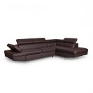 Colțar extensibil cu ladă de depozitare Rio Mocca Stânga din piele ecologica