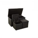 Set tabureți negri cu depozitare