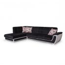 Colțar extensibil cu ladă de depozitare California negru de dreapta