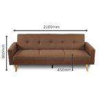 Canapea extensibilă Cristina catifea Beige - imagine 5