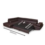 Colțar extensibil cu ladă de depozitare Rio Light and Dark Grey Dreapta - imagine 8