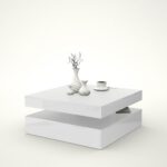 Masă cafea rotativa Isabelle alb lucios - imagine 2