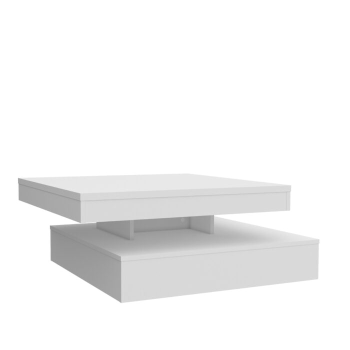 Masă cafea rotativa Isabelle alb lucios - imagine 7