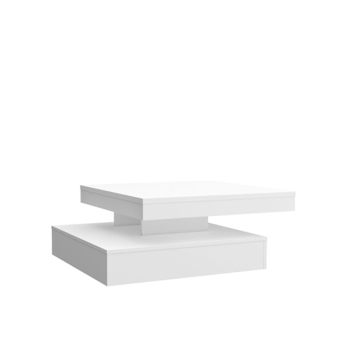 Masă cafea rotativa Isabelle alb lucios - imagine 8