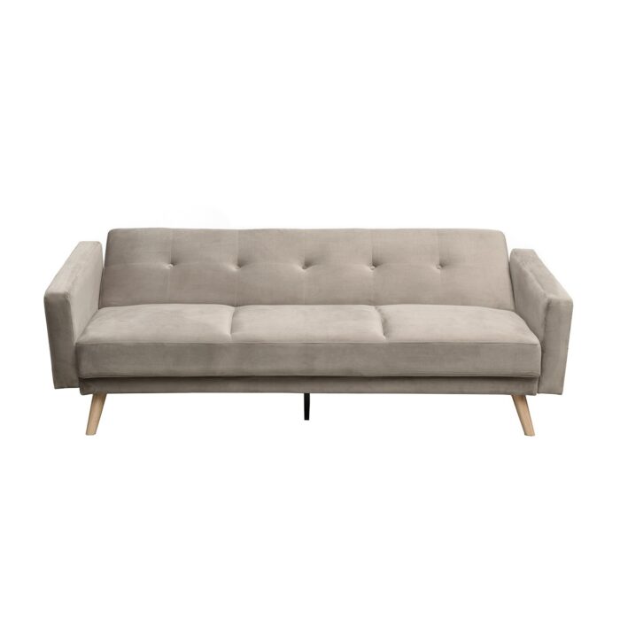 Canapea extensibilă Cristina catifea Beige - imagine 3