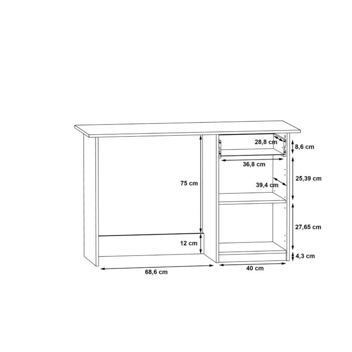 Birou Oscar Sonoma Alb - imagine 8