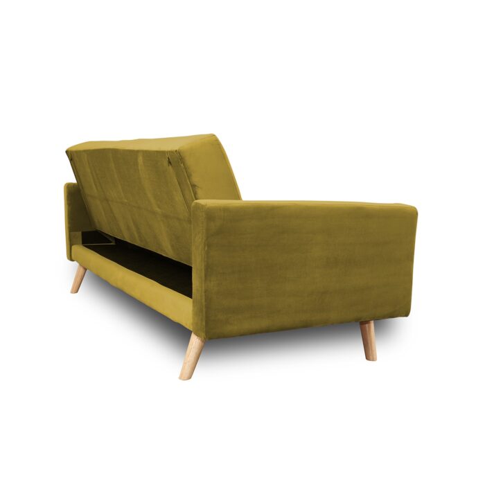 Canapea extensibilă Cristina catifea Mustard - imagine 3