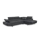 Colțar extensibil cu ladă de depozitare Rio Dark Grey Stanga