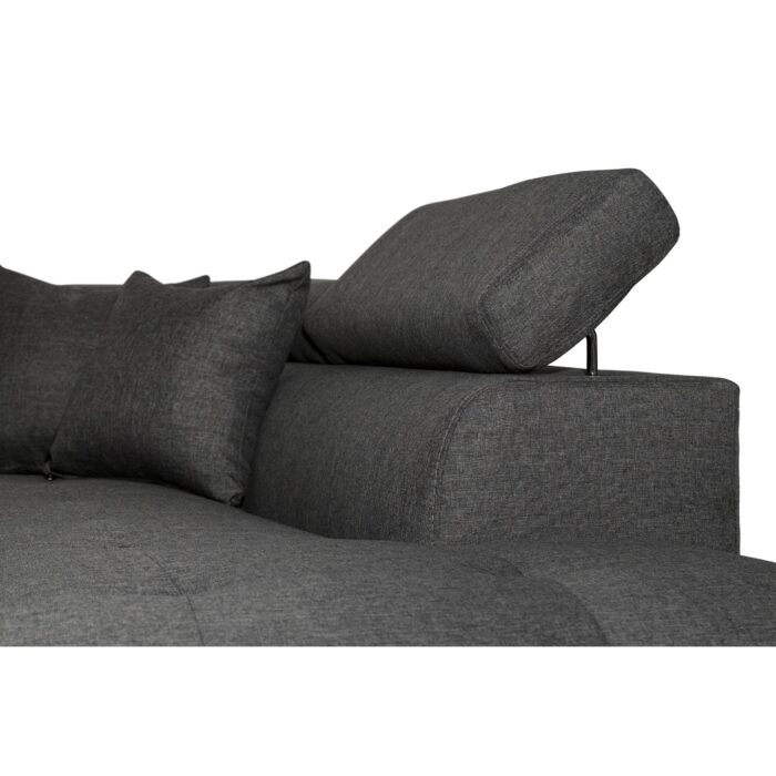 Colțar extensibil cu ladă de depozitare Rio Dark Grey Stanga - imagine 6