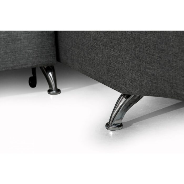 Colțar extensibil cu ladă de depozitare Rio Dark Grey Stanga - imagine 7