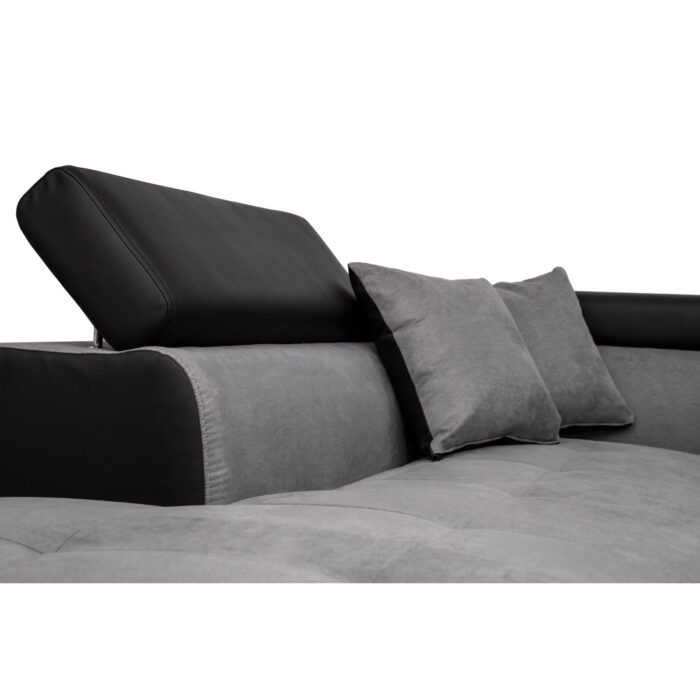 Colțar extensibil cu ladă de depozitare Rio Vesuvio Black Grey Dreapta - imagine 3