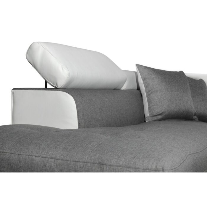 Colțar extensibil cu ladă de depozitare Rio Grey White Dreapta - imagine 4