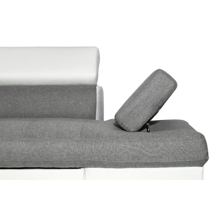 Colțar extensibil cu ladă de depozitare Rio Grey White Dreapta - imagine 5