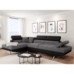 Colțar extensibil cu ladă de depozitare Rio Vesuvio Black Grey Dreapta