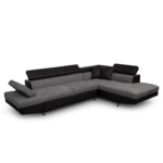 Colțar extensibil cu ladă de depozitare Rio Vesuvio Black Grey Stanga - imagine 2