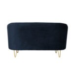 Canapea fixă Penelope catifea Dark Blue 2 locuri - imagine 3