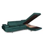 Colțar extensibil cu ladă de depozitare Rio Forest Green Stanga - imagine 4