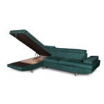 Colțar extensibil cu ladă de depozitare Rio Forest Green Dreapta - imagine 4