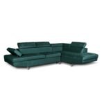 Colțar extensibil cu ladă de depozitare Rio Forest Green Stanga - imagine 2