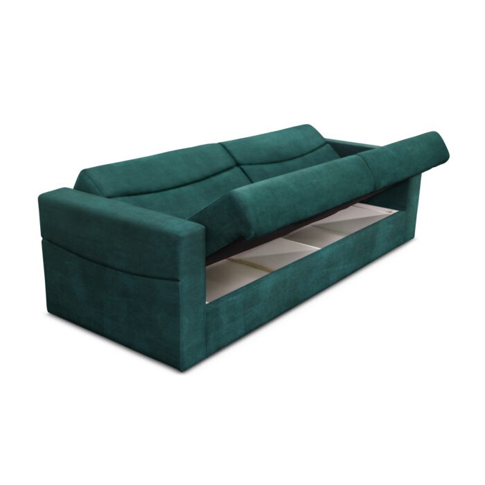 Canapea extensibilă cu spatiu depozitare Philadelphia verde - imagine 4