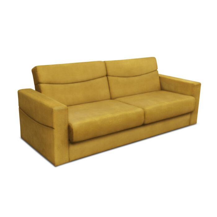 Canapea extensibilă cu spatiu depozitare Philadelphia catifea muștar - imagine 2