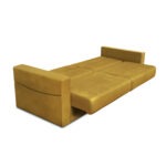 Canapea extensibilă cu spatiu depozitare Philadelphia catifea muștar - imagine 3