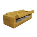 Canapea extensibilă cu spatiu depozitare Philadelphia catifea muștar - imagine 4