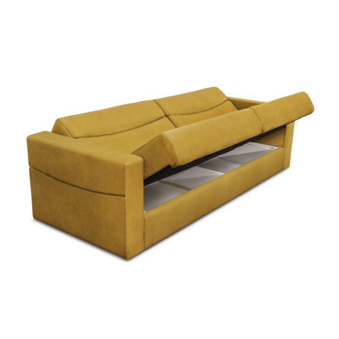 Canapea extensibilă cu spatiu depozitare Philadelphia catifea muștar - imagine 4