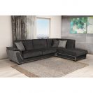 Colțar extensibil cu ladă de depozitare California Grey de Stânga