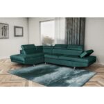 Colțar extensibil cu ladă de depozitare Rio Forest Green Dreapta