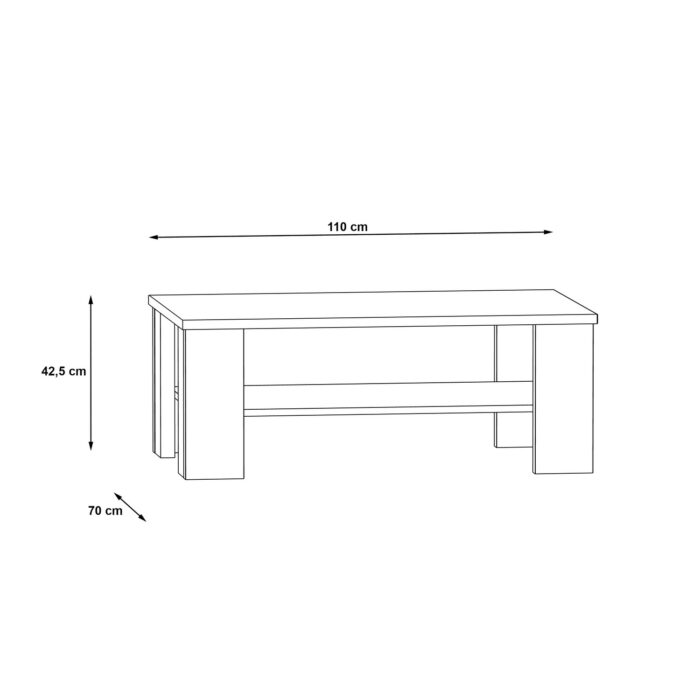 Masă cafea Bruce stejar natur - imagine 3