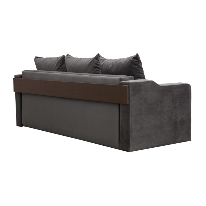 Canapea extensibilă cu spatiu depozitare Amias catifea Grey - imagine 3