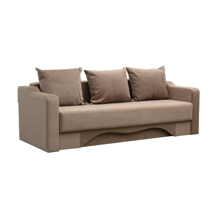 Canapea extensibilă cu spatiu depozitare Amias tesatura Beige - imagine 2