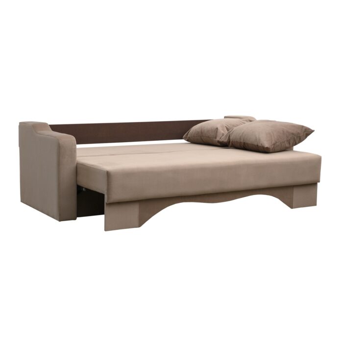 Canapea extensibilă cu spatiu depozitare Amias tesatura Beige - imagine 4