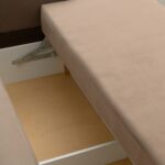 Canapea extensibilă cu spatiu depozitare Amias tesatura Beige - imagine 5
