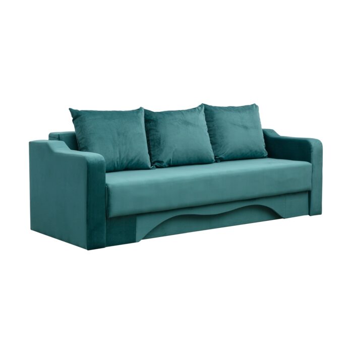 Canapea extensibilă cu spatiu depozitare Amias catifea Green - imagine 2