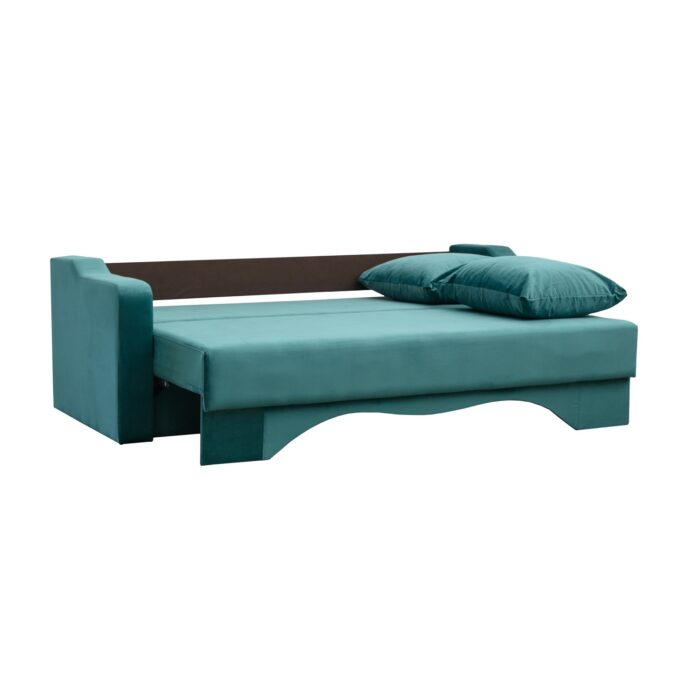 Canapea extensibilă cu spatiu depozitare Amias catifea Green - imagine 4