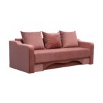 Canapea extensibilă cu spatiu depozitare Amias catifea Dusty Pink - imagine 5