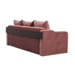 Canapea extensibilă cu spatiu depozitare Amias catifea Dusty Pink - imagine 4