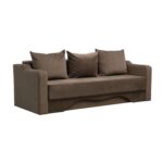 Canapea extensibilă cu spatiu depozitare Amias tesatura Brown - imagine 2