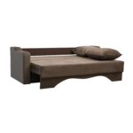 Canapea extensibilă cu spatiu depozitare Amias tesatura Brown - imagine 4