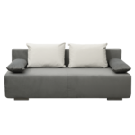 Canapea extensibila cu lada depozitare, cu 3 locuri Georgia gri și alb