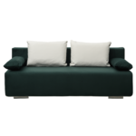 Canapea extensibila cu 3 locuri, cu ladp de depozitare Georgia verde inchis si alb