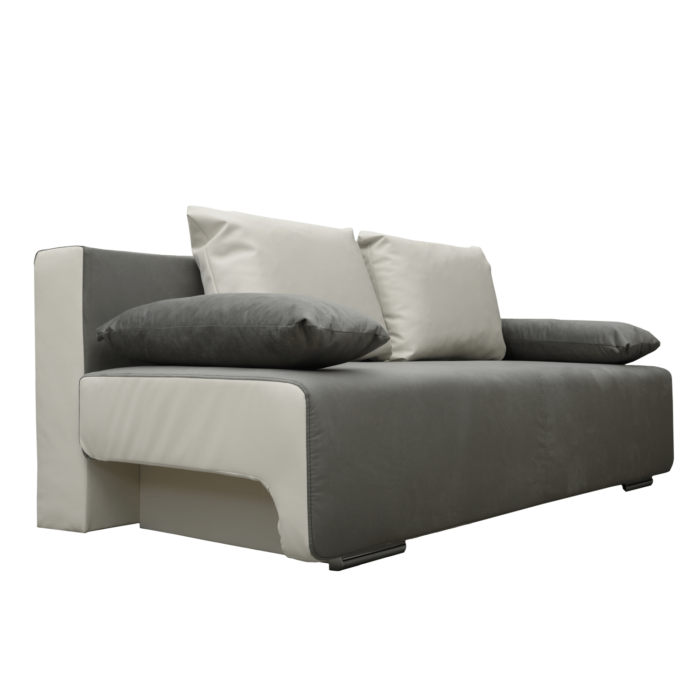 Canapea extensibilă cu spatiu depozitare Georgia Grey White - imagine 3