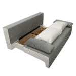 Canapea extensibilă cu spatiu depozitare Georgia Grey White - imagine 4