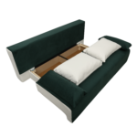 Canapea extensibilă cu spatiu depozitare Georgia Forest Green - imagine 4