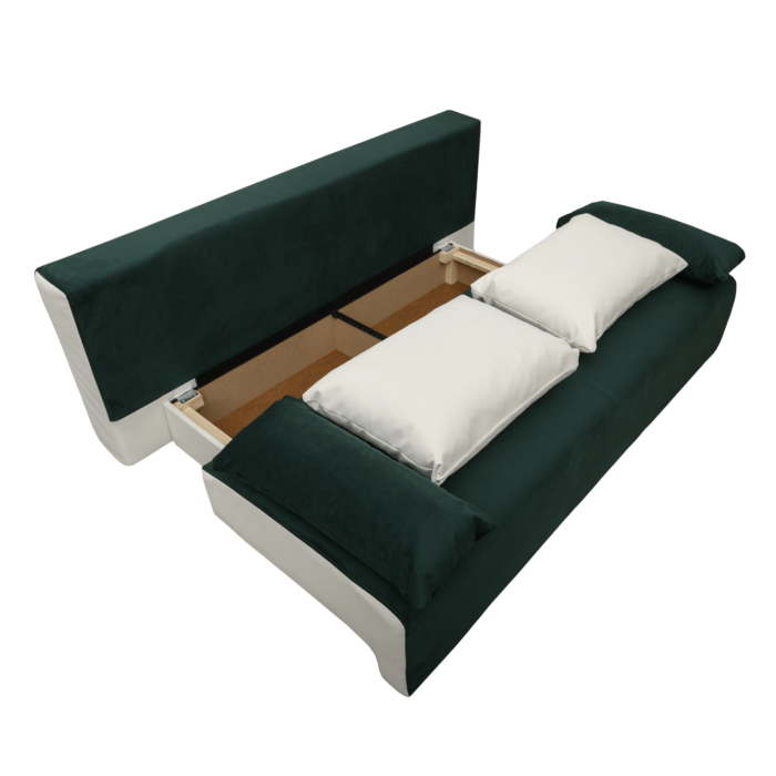 Canapea extensibilă cu spatiu depozitare Georgia Forest Green - imagine 5