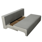 Canapea extensibilă cu spatiu depozitare Georgia Grey White - imagine 6