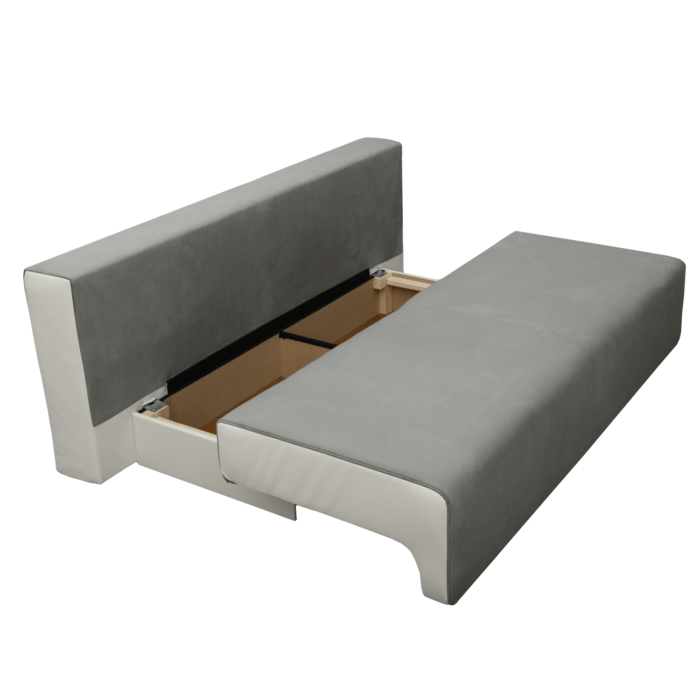 Canapea extensibilă cu spatiu depozitare Georgia Grey White - imagine 6