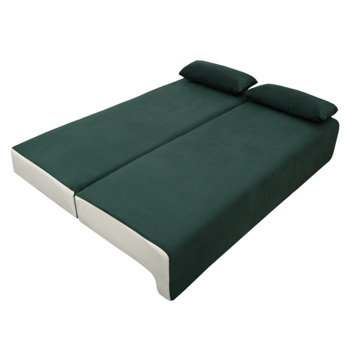 Canapea extensibilă cu spatiu depozitare Georgia Forest Green - imagine 6